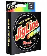 Шнур JigLine Multicolor 0,14 мм, 10,0 кг, 100 м ( 5 цветов по 10 м)