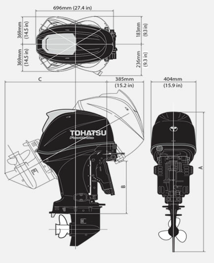 Лодочный мотор Tohatsu MFS 60 A ETL