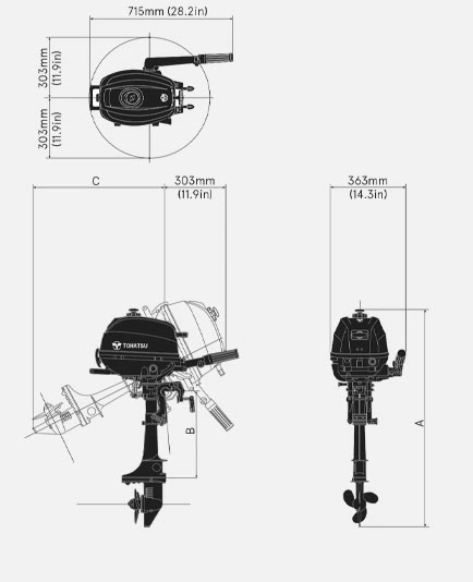 Лодочный мотор Tohatsu MFS 3.5 C