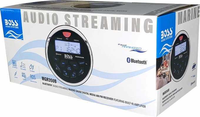 Влагозащищенное головное устройство Boss Audio Marine MGR350B, 60 Вт х4, для водного транспорта