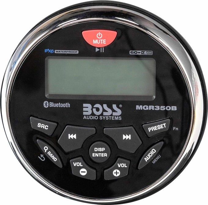 Влагозащищенное головное устройство Boss Audio Marine MGR350B, 60 Вт х4, для водного транспорта