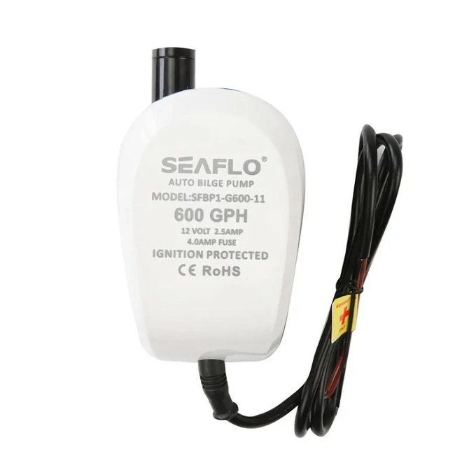 Насос осушительный SeaFlo трюмная 600 галлон/час, патрубок 19 мм, 12V (SFBP1-G600-11) 