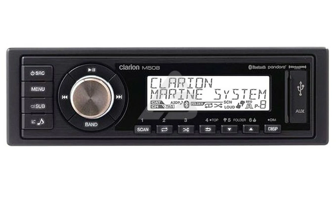 Морская магнитола Clarion M508 (1 DIN, AM/FM, Bluetooth, USB) 
