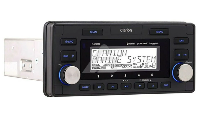 Магнитола влагозащ. Clarion M608 (1,5 DIN, AM/FM, Bluetooth, USB) 