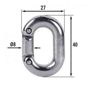 Звено ремонтное для цепи 8мм, нерж. сталь AISI316