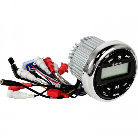 Морская магнитола MRH-833, серебристый ободок, Marine Rocket