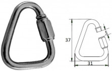 Гак-карабин 3,5 x 37 x 31 мм треугольный