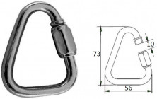 Гак-карабин 8 x 73 x 56 мм треугольный