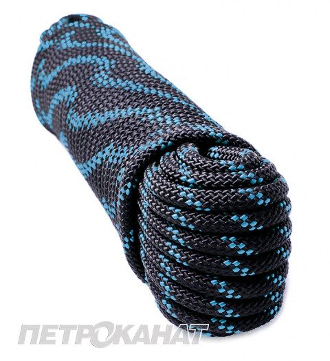 Шнур плетеный якорный Anchor Cord черно-синяя прядь (30м, 45м)
