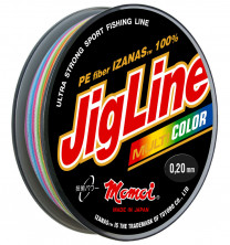 Шнур JigLine Multicolor 0,16 мм, 12,0 кг, 100 м ( 5 цветов по 10 м)