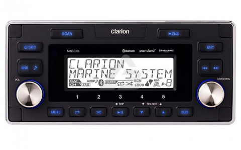 Магнитола влагозащ. Clarion M608 (1,5 DIN, AM/FM, Bluetooth, USB)
