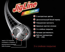 Шнур JigLine Multicolor 0,30 мм, 25,0 кг, 100 м ( 5 цветов по 10 м)