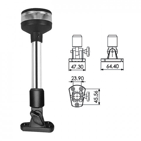 Огонь круговой светодиодный на наклонной стойке 230 мм
