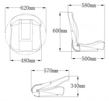 Сиденье CP48 COMFORT складное темно-серый/светло-серый