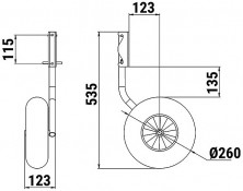 Комплект колес транцевых быстросъёмных для НЛ 260 мм Zn