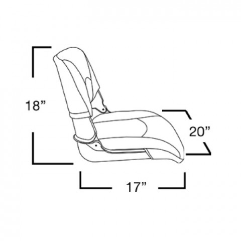 Сиденье мягкое складное Skipper, сине-серое