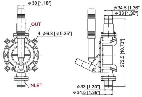 Насос осушительный ручной 720GPH