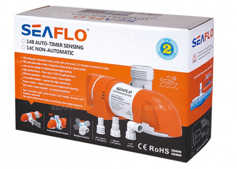 Насос осушительный SeaFlo трюмная 800 галлон/час, патрубок 19/25/29 мм, 12V(SFBP1-G800-14C)