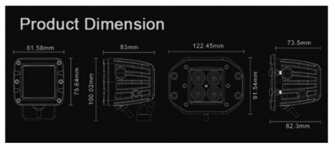 Светодиодная фара Aurora ALO-W1-2-P4T 9V-36V 40W 3200Lm 2.7A ДАЛЬНИЙ СВЕТ (белый свет) Spot