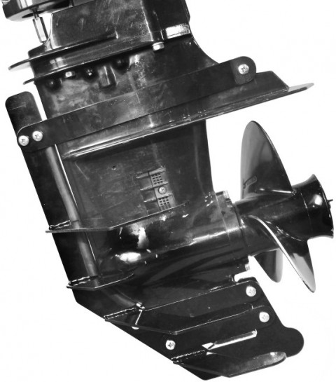 Защита редуктора для Suzuki DT9.9A/15A, DF8A, DF9.9B, DF9.9A/15A/20A, максимальная, черная