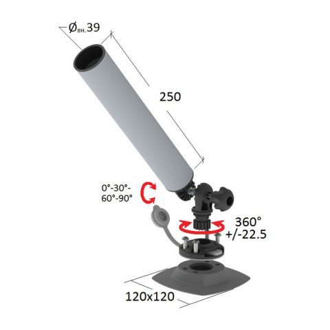 Держатель спиннинга на баллон быстросъемный "Poseidon" (торцевое)