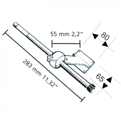Опора транцевая РТ 283x117мм нерж.сталь