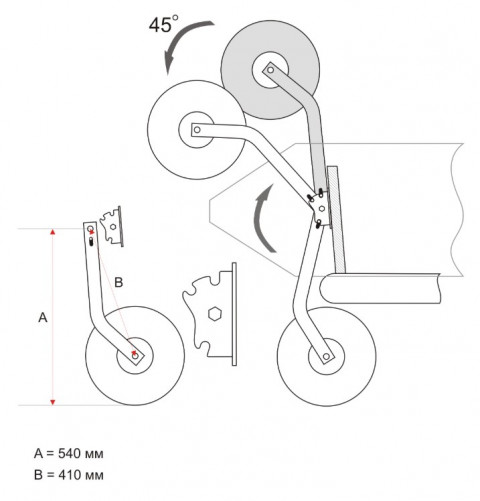 Колеса "Перекидные Комбо" для лодок НДНД