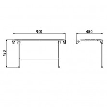 Скамья складная 900 мм Тик