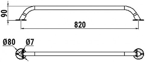 Поручень 25x820 мм