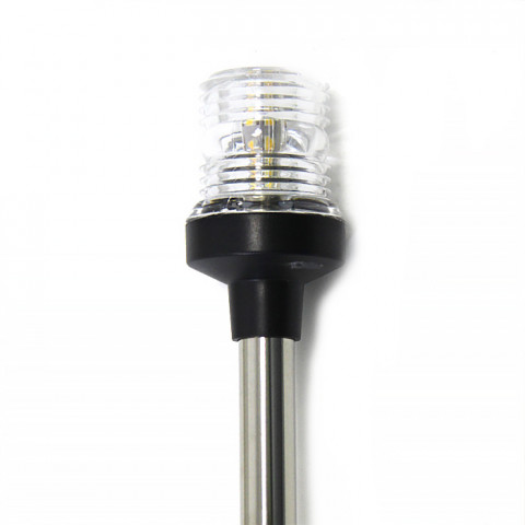 Огонь круговой светодиодный на стойке 600 мм, быстросъемный, нержавеющая сталь, с основанием