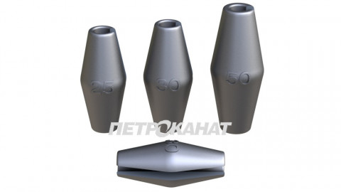 Груз Цилиндр конусный 40г с разрезом (уп.10шт.)