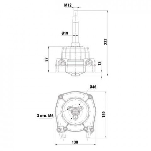 Привод рулевой (редуктор) Техномарин MS-66 для ПЛМ до 115 л.с. (аналог G12, T-71FC)
