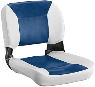 Сиденье мягкое складное Navigator 410х455 мм, бело-синее