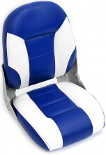 Сиденье мягкое складное Cruistyle III High Back Boat Seat, бело-синее
