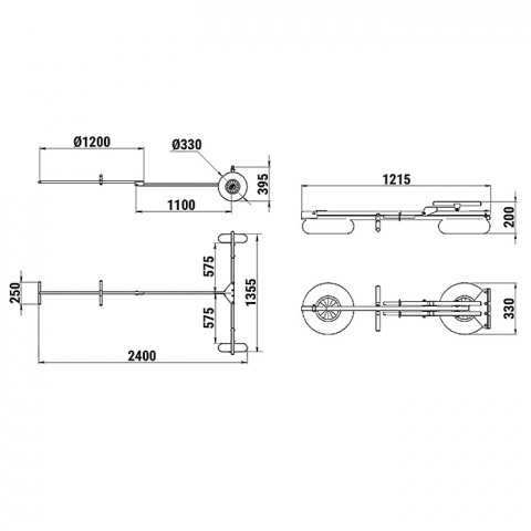 Тележка для траспортировки лодки складная
