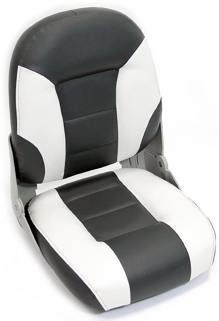 Сиденье мягкое складное Cruistyle III High Back Boat Seat, бело-серое