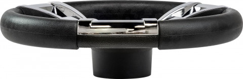 Колесо рулевое Gussi 013 350мм (черное+хром)