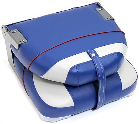 Сиденье мягкое складное Premium Centurion Boat Seat, бело-синее