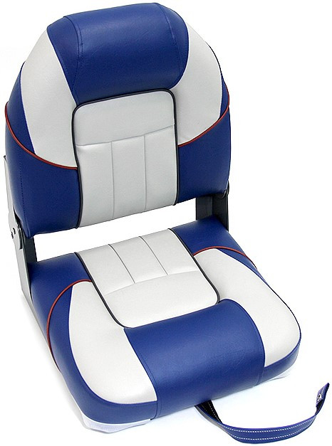 Сиденье мягкое складное Premium Centurion Boat Seat, бело-синее