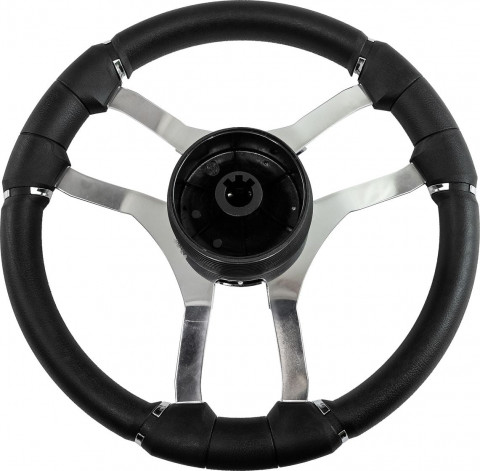 Колесо рулевое Malera 350мм (черное+хром)
