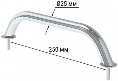Поручень 25x250 мм из нержавейки