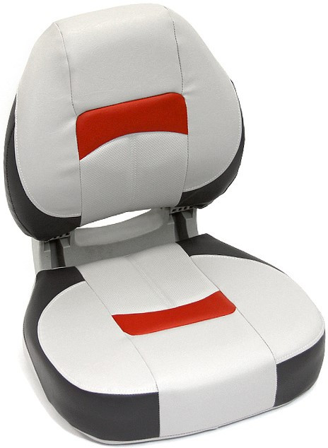 Сиденье мягкое складное Pro Angler Ergonomic Boat Seat, серо-красное