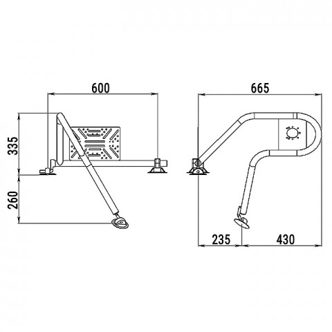 Стойка рулевая с креплением на баллон 32мм быстросъемная