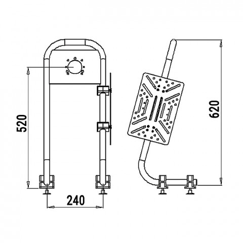Стойка рулевая 25 мм из нерж.стали "Компакт"