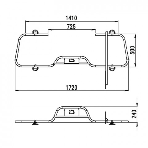 Стойка рулевая с бортовым креплением большая