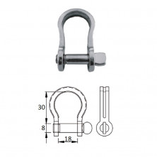 Скоба такелажная плоская с винтовым пальцем 8 мм