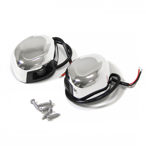 Огни бортовые 77х60х30 мм нержавеющая сталь, светодиодные