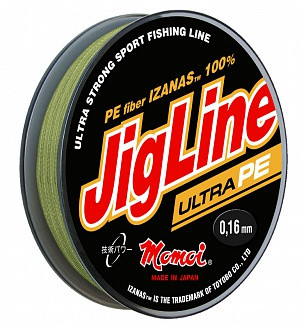 Шнур JigLine Ultra PE 0,16 мм, 12,0 кг, 100 м, зеленый