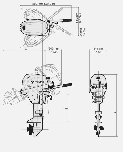 Лодочный мотор Tohatsu MFS 20 EW S