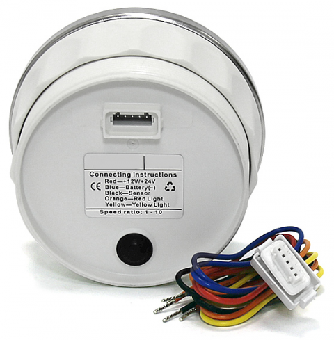 Тахометр цифровой 8000 об/мин со счетчиком моточасов (WS), SR:1-10